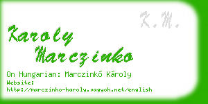 karoly marczinko business card