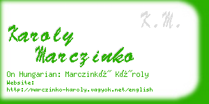 karoly marczinko business card